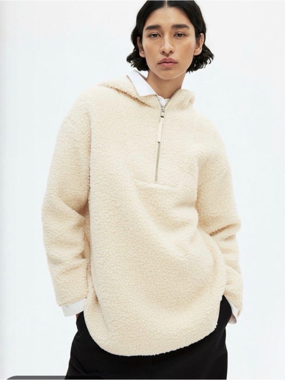 H&M OVERSIZED FLEECE HOODIE